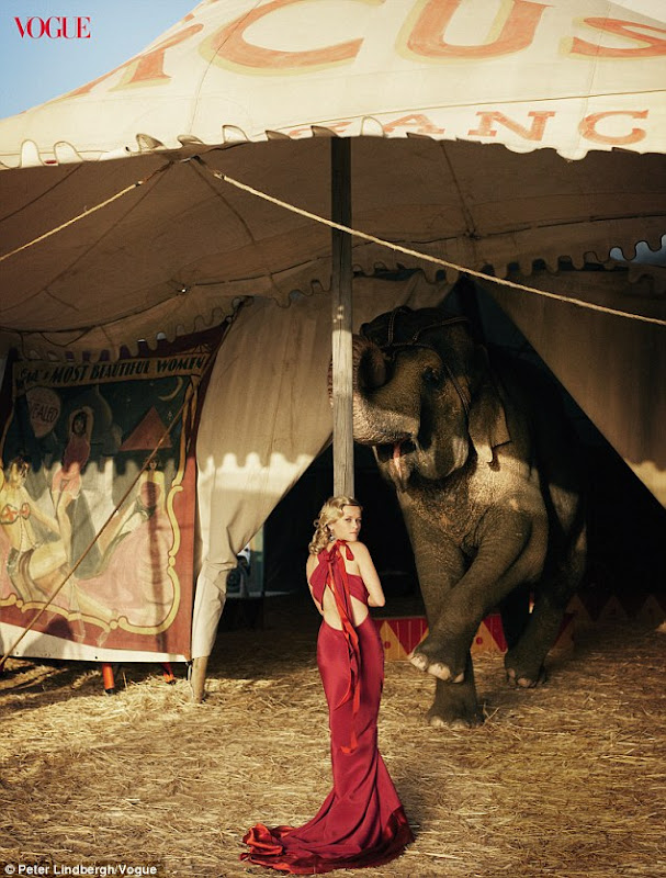 Reese Witherspoon Poses With an Elephant for Vogue