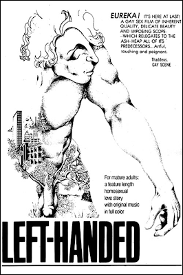 Poster for the 1972 gay adult film 'LEFT-HANDED'