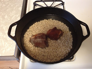 Navy Beans and Ham Hocks - pre-cooking