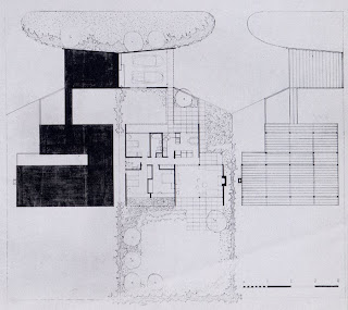 gregory ain - altadena - park planned homes - framing plan for three adjacent houses