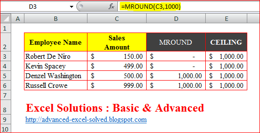  MROUND Function in Excel