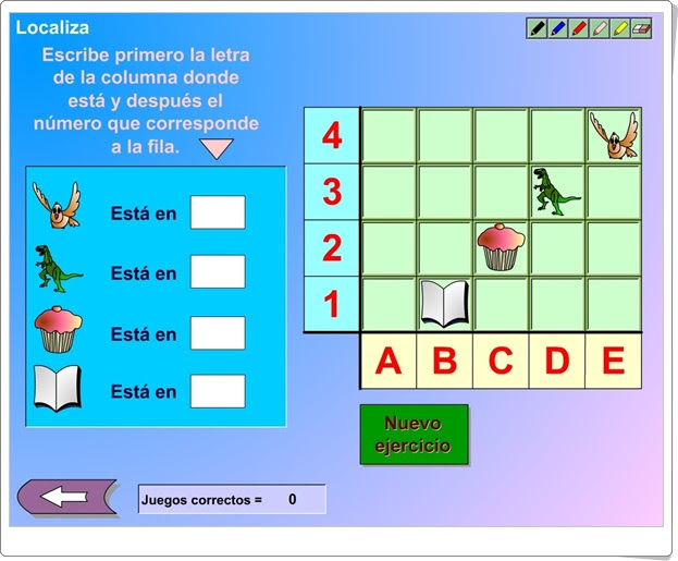 "Localiza" (Coordenadas cartesiana de 1º y 2º de Primaria)