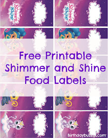 Shimmer and Shine food labels