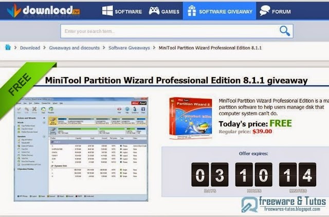 Offre promotionnelle : MiniTool Partition Wizard Professional Edition gratuit !