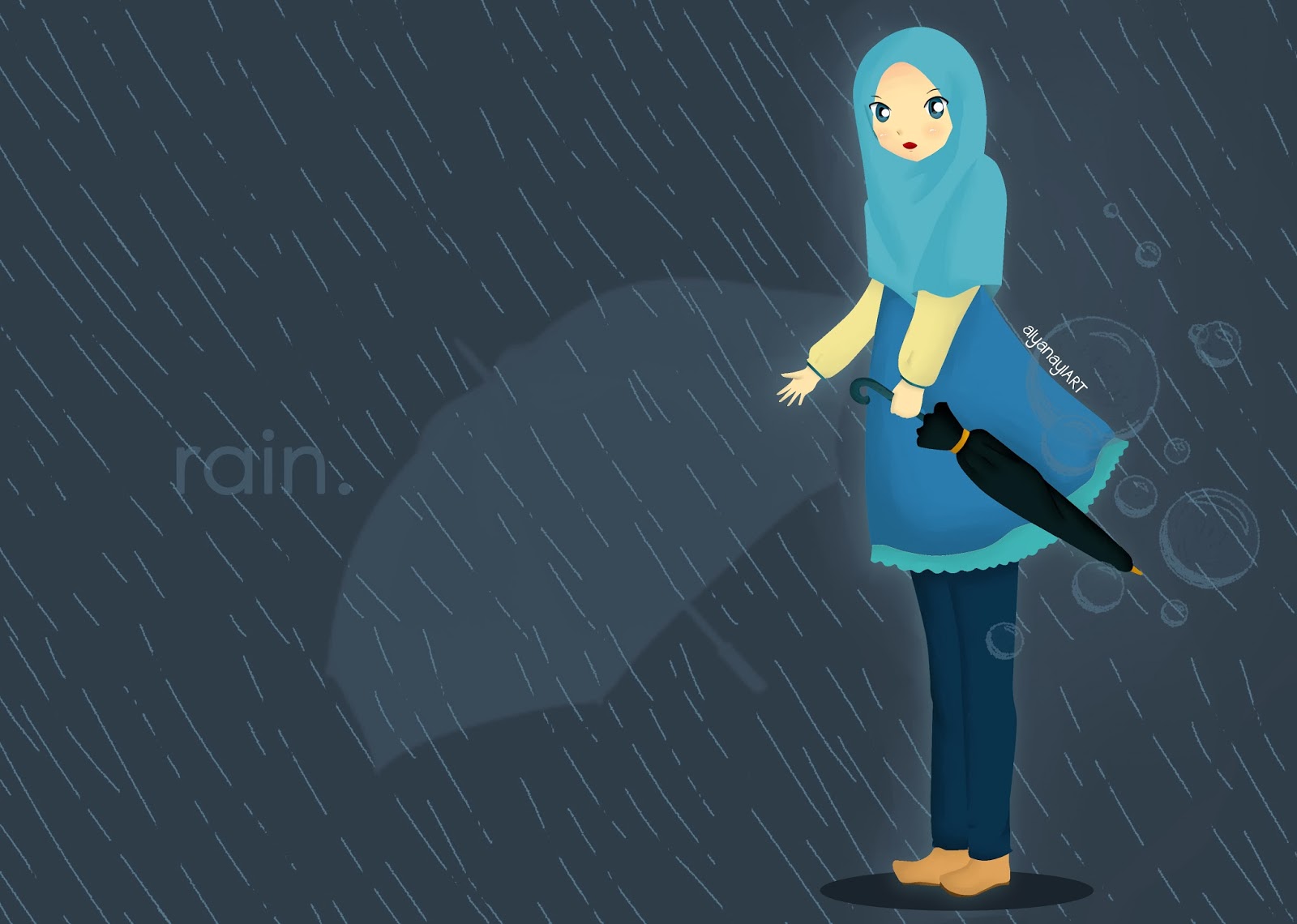 Kumpulan Kartun Muslimah Menangis Dalam Hujan Gokil Abis