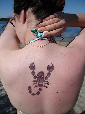 Scorpio sign tattoos "design black & white" Read more : Scorpio symbol 