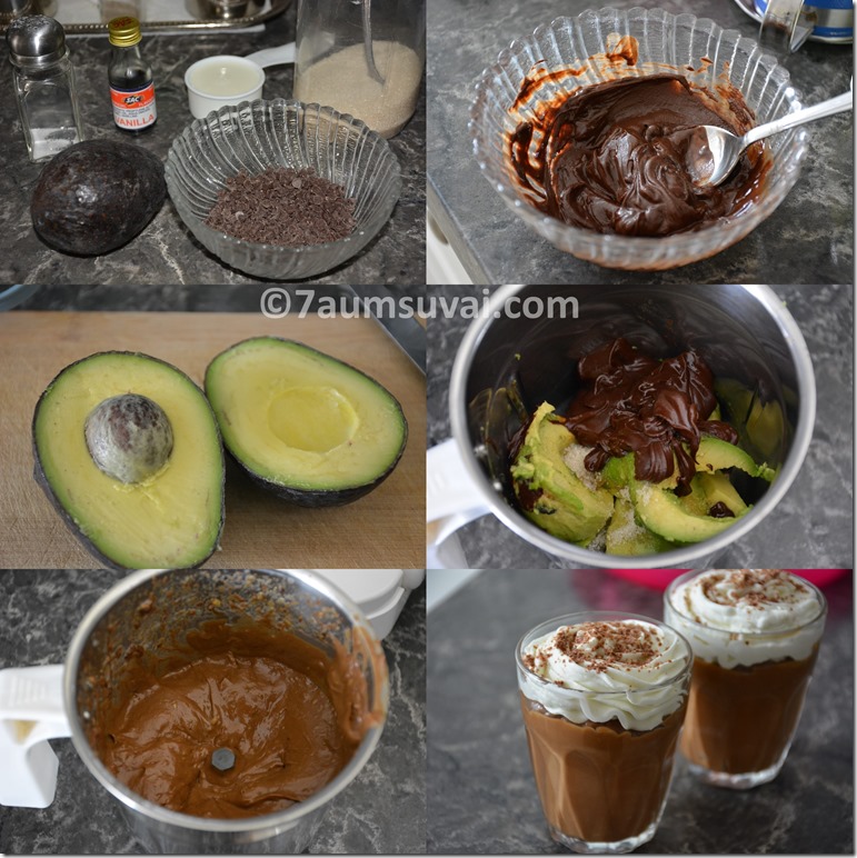 Chocolate pudding with avocado 