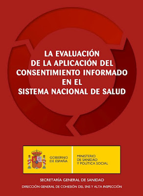 Portada de la publicación «La Evaluación de la Aplicación del Consentimiento Informado en el Sistema Nacional de Salud»