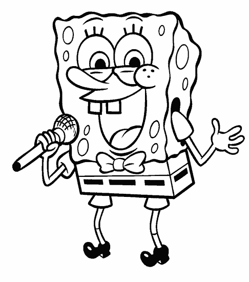 Musical Spongebob Squarepants Coloring Page title=