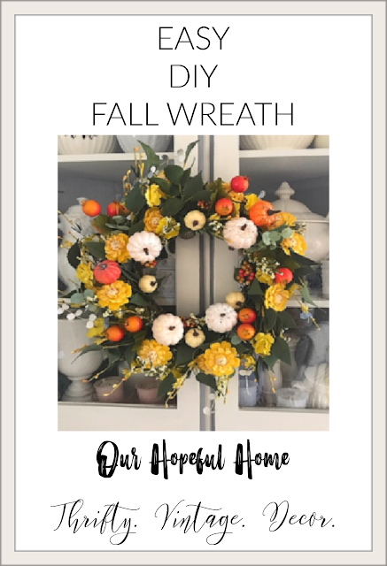 Easy DIY Fall Wreath From Rummage Sale