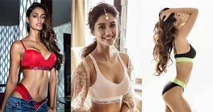 Disha Patani clavin klein bikini bra cleavage sexy body