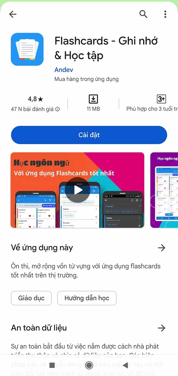 Flashcards - Ghi nhớ & Học tập - Tải app trên Google Play a3