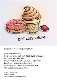 Sunny Studio Stamps: Sweet Shoppe Birthday Card by Debbie Olson.