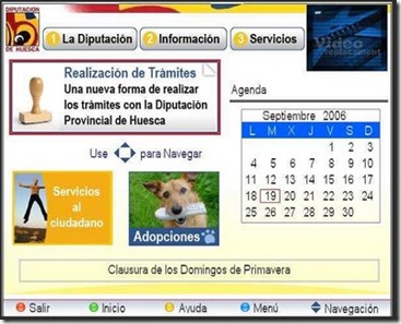 Diputacion de Huesca en TDT: Formulario desplegado