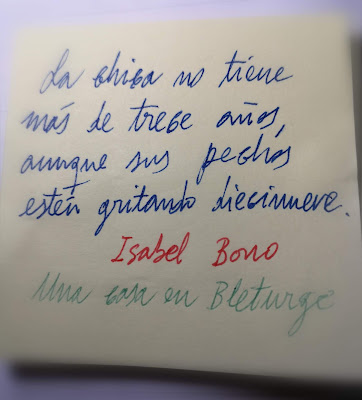 Fragmento de la novela Una casa en Bleturge, de Isabel Bono (Premio Café gijón de novela 2016)