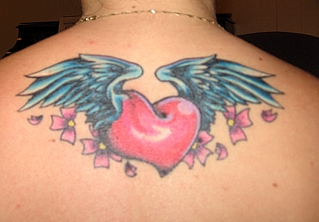 love heart tattoos with wings