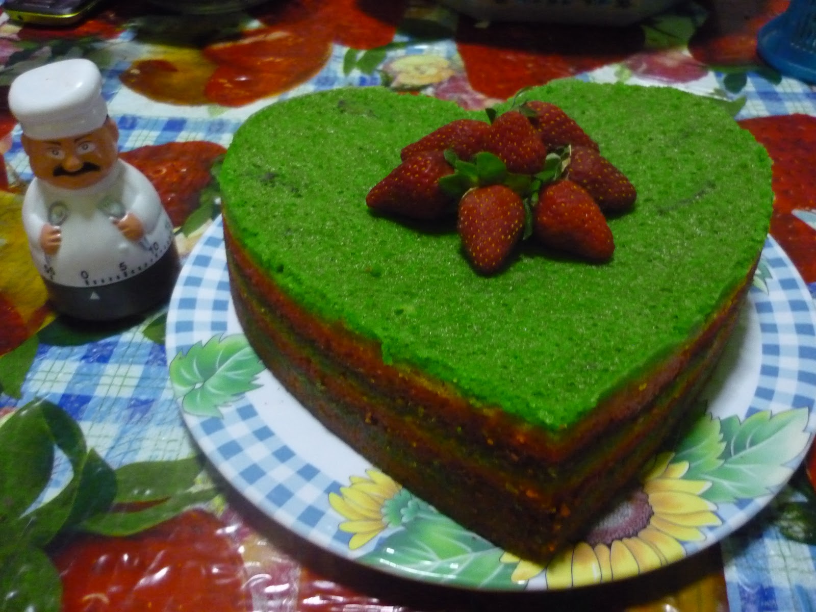 Norraberryz : Kek Lapis Asam Manis Kukus - Heart Shape