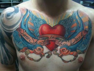 heart and birds tattoo