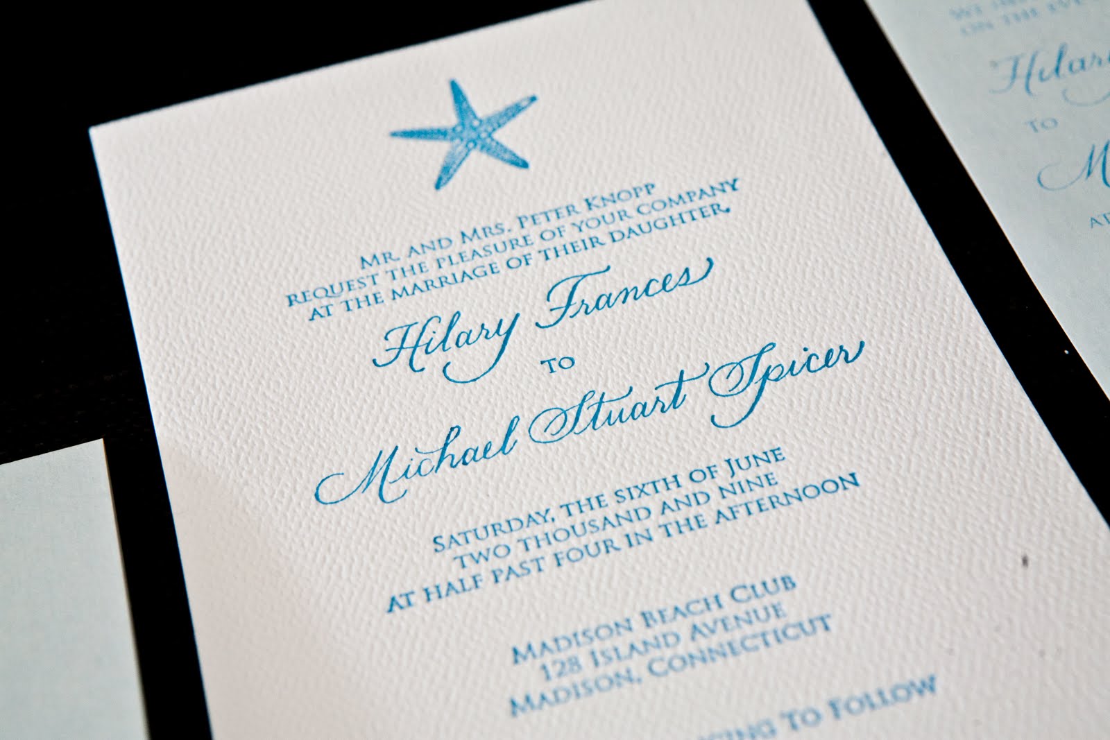 These starfish invitations are