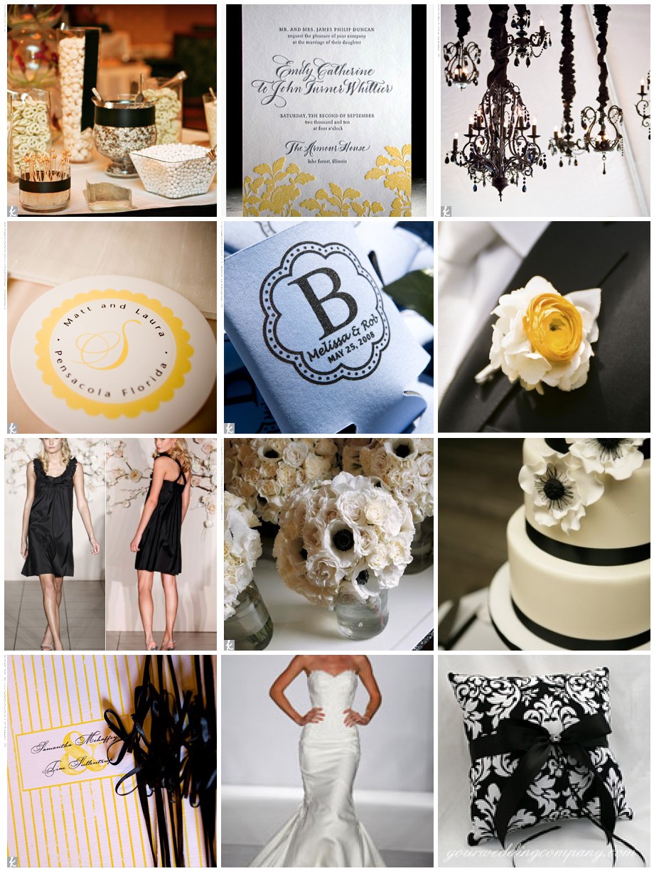 black and white wedding