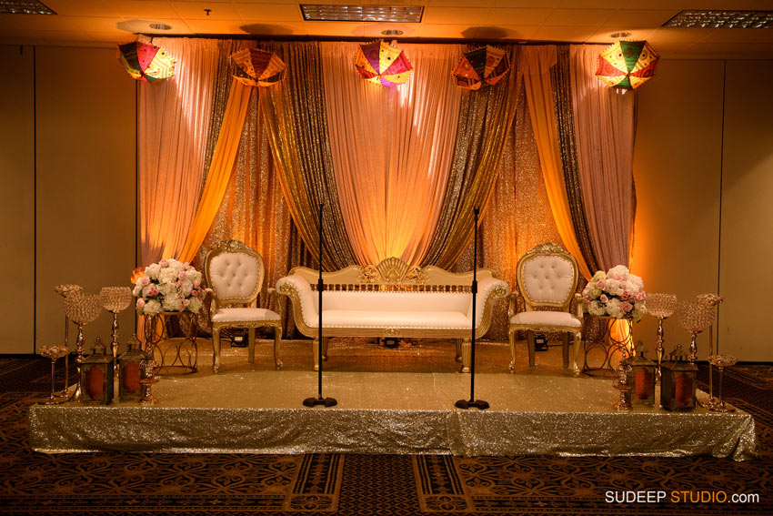 Stage Decoration for Pakistani Wedding Shaadi Mehendi Photography by SudeepStudio.com Ann Arbor South Asian Muslim Wedding Photographer