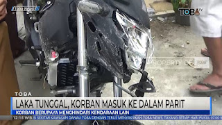 Kecelakaan Tunggal Di Desa Hinalang Kecamatan Balige,Korban Masuk Parit