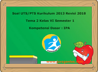  Soal sudah dilengkapi dengan kunci balasan Soal UTS/ Perguruan Tinggi Swasta Tema 2 IPA Kelas 6 Semester 1 K13 Revisi 2018