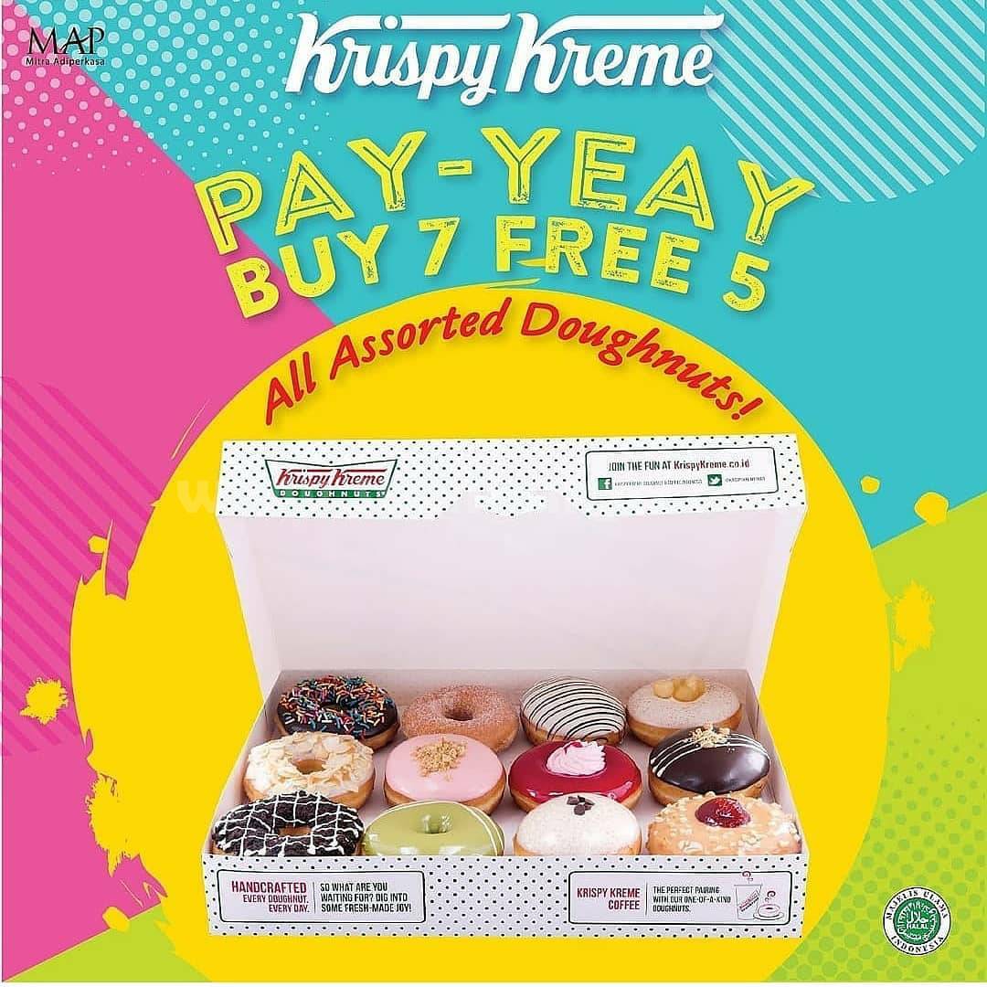 Promo KRISPY KREME PAY YEAY Buy 7 Get 5 All Assorted Doughtnuts