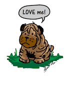 Sammy the SharPei. Cartoon of a cute, wrinkly dog: Email ThisBlogThis!