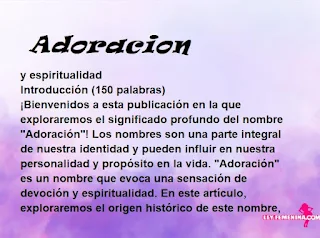 significado del nombre Adoracion