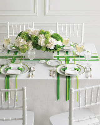 From the current Martha Stewart Weddings issue white hydrangeas green 