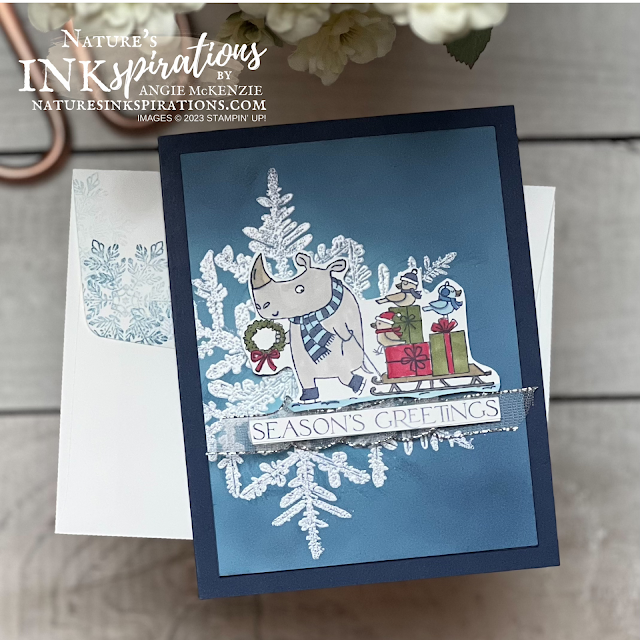 Festive & Fun Snow Crystal Christmas card with envelope | Nature's INKspirations by Angie McKenzie