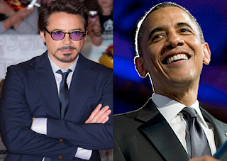 Robert Downey Jr. with obama