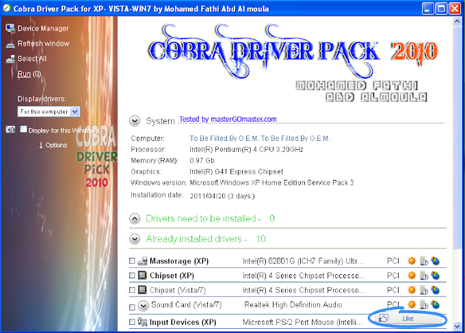 Master Cobra Driver Pack (Driver All In One For 7/XP/Vista)