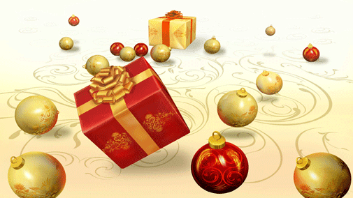 Christmas Gifts And Balls Widescreen Wallpaper
