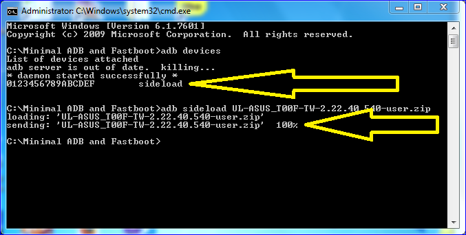 ADB Sideload Flashing Process - Apply Update From ADB ...