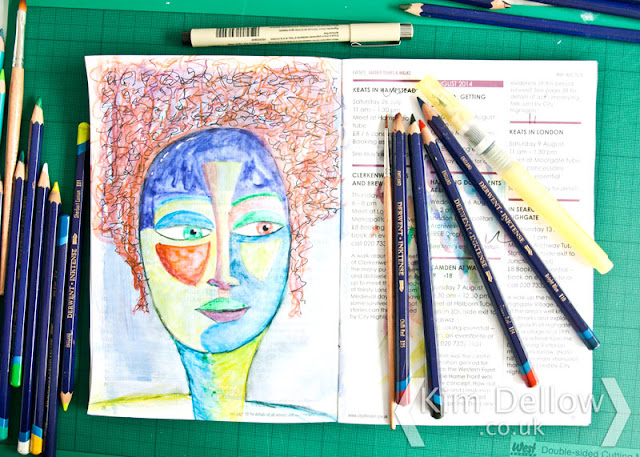 A multicoloured face inspired by June Walker