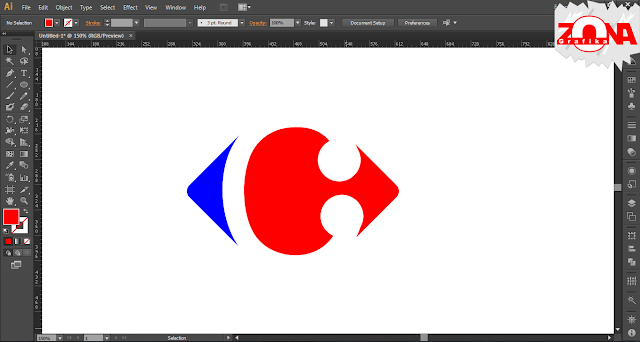 Cara Membuat Logo Carrefour dengan Adobe Illustrator CS6