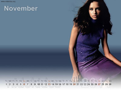 adriana lima 2011 calendar. Adriana Lima Desktop Calendar 2011