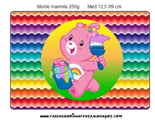 Care Bears with Rainbow Free Printable Labels.