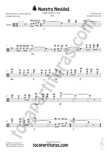 Partitura de Nuestra Navidad de Canal Sur para Viola Music Score Viola Sheet Music Music Score Christmas Songs