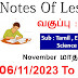STD - 6th TO 10th Notes of lesson November week - 2 2023-24