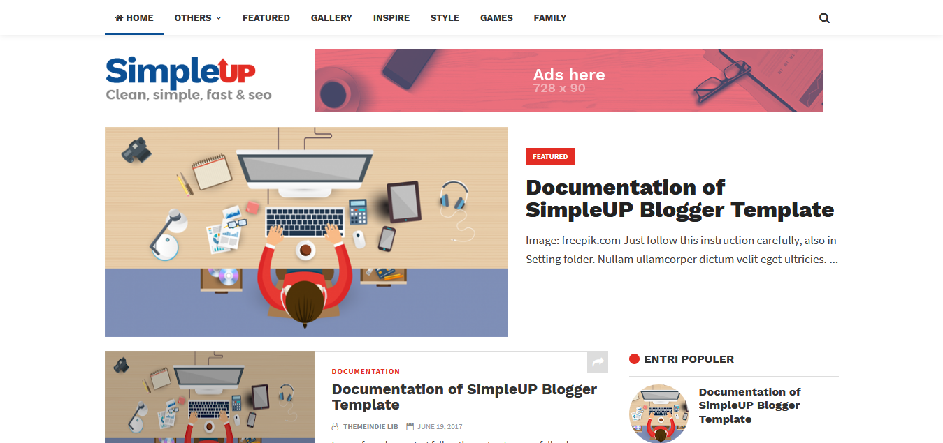 Simpleup SEO Blogger Template