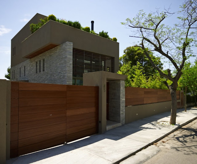 Modern home and the street gate