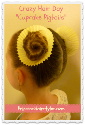 crazy hair day "cupcake pigtails"