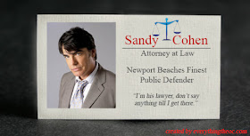 sandy cohen's business card from the o.c. 