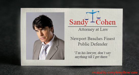 sandy cohen's business card from the o.c. 