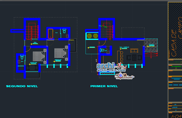 Country house use of stone Dwg