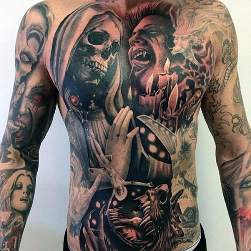 Vampiro Tatuagem no Estômago