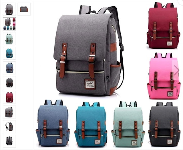 14inch Laptop Unisex Canvas Classic Laptop Backpacks School Backpack